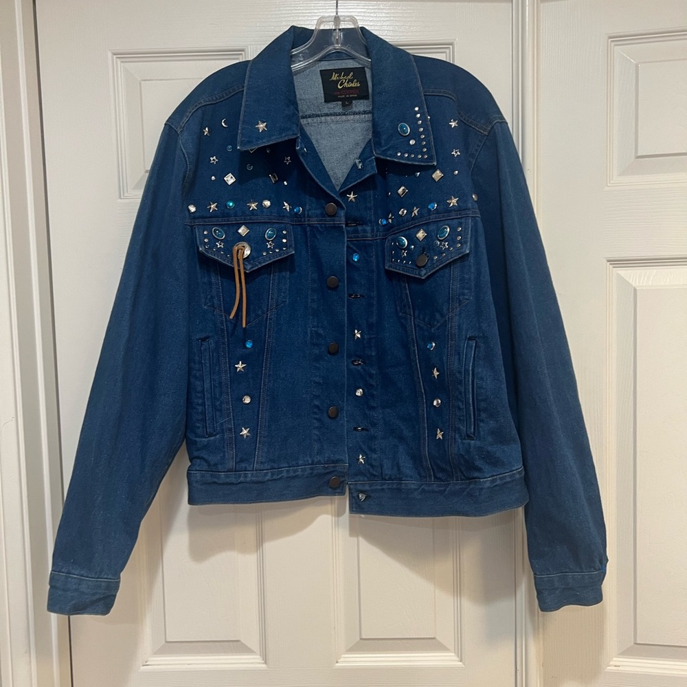 Michael Charles for Cooper Made in‎ USA Denim Men DIY Blue stoned  Jacket…